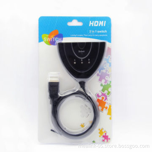 3 x 1 HDMI Switcher, Short HDMI Cable, Supports Digital Audio Format